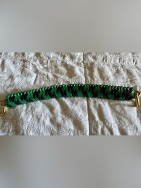 Clare V - green and apple braided top handle.